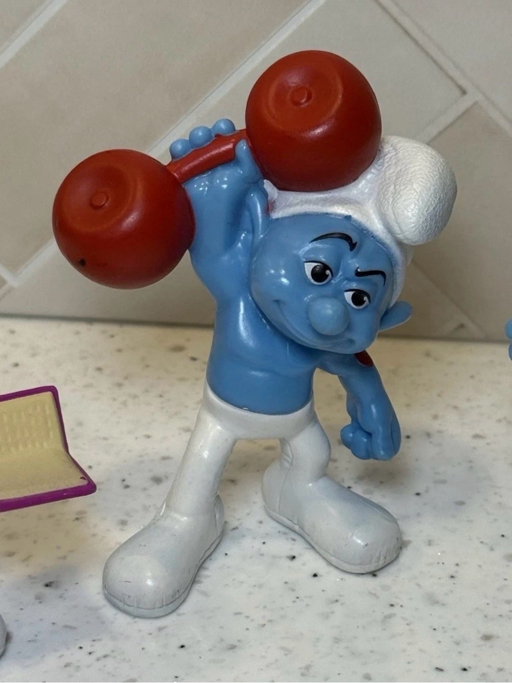 Vintage 2011 Peyo Smurfs 3" Figures Lot of 4 McDonalds Brainy Papa Smurf Hefty - Picture 3 of 8